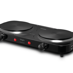 Fogão De Mesa Elétrico Elgin Portátil Com Duas Placas De Aquecimento 2 Bocas Preto – 127 Volts
