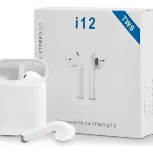 Fone ouvido sem fio Bluetooth i12 Tws Sem Fio Touch Recarregável Cor Branco